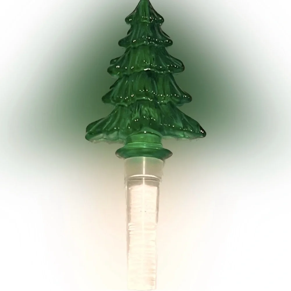 🔴Mikasa Holiday Time Green Austrian Crystal Christmas Tree Wine Bottle Stopper